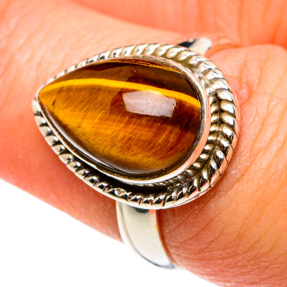 Tiger Eye Rings handcrafted by Anasilvercos - RING83008