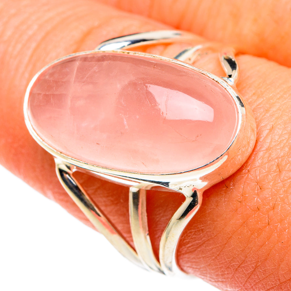 Rose Quartz Rings handcrafted by Anasilvercos - RING83015