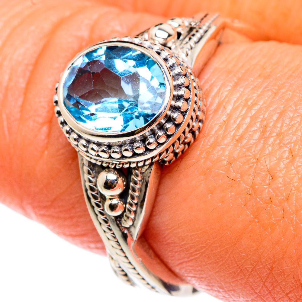 Blue Topaz Rings handcrafted by Anasilvercos - RING83031