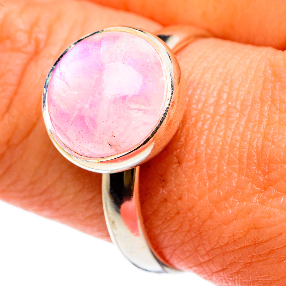 Pink Moonstone Rings handcrafted by Anasilvercos - RING83044