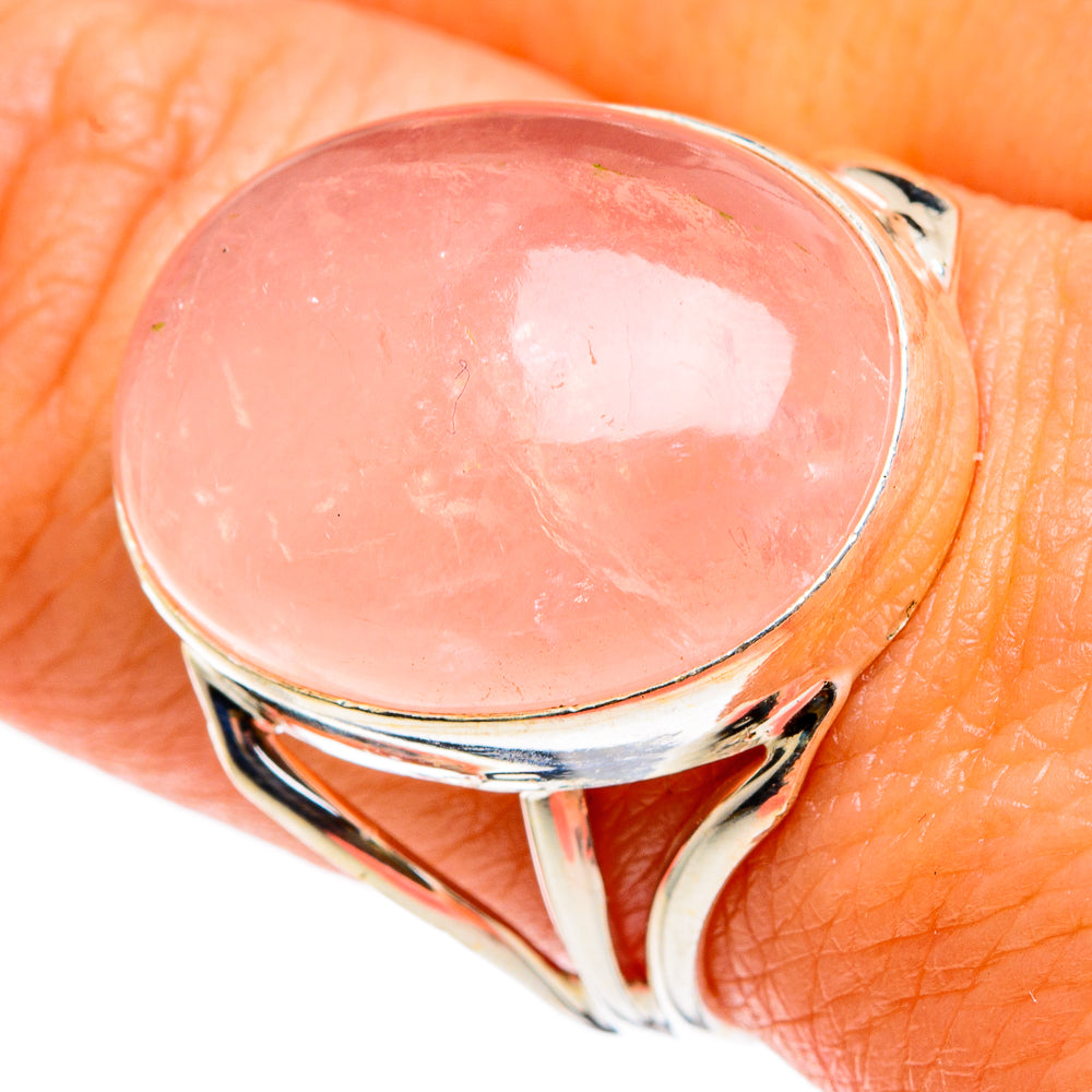 Rose Quartz Rings handcrafted by Anasilvercos - RING83045
