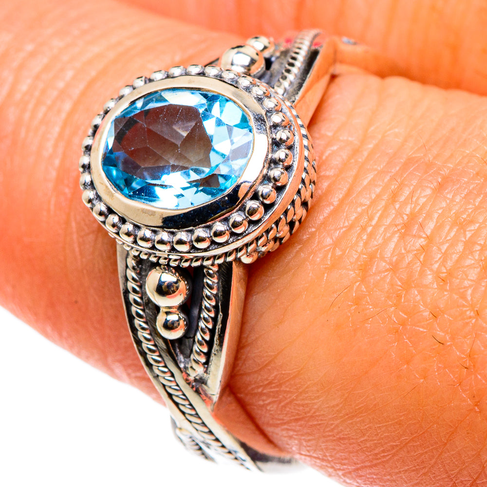 Blue Topaz Rings handcrafted by Anasilvercos - RING83060