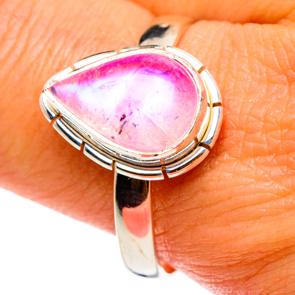 Pink Moonstone Rings handcrafted by Anasilvercos - RING83077