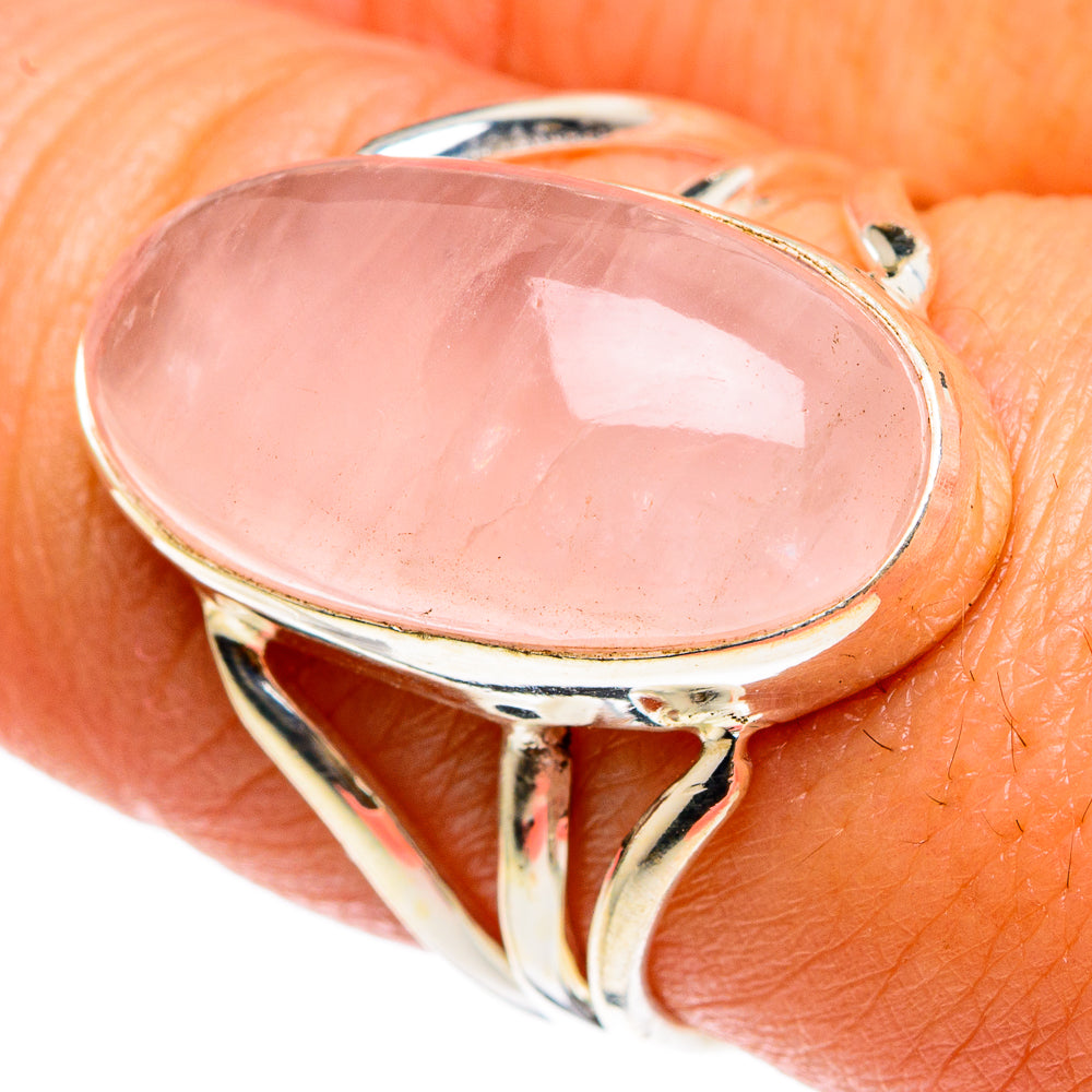 Rose Quartz Rings handcrafted by Anasilvercos - RING83078