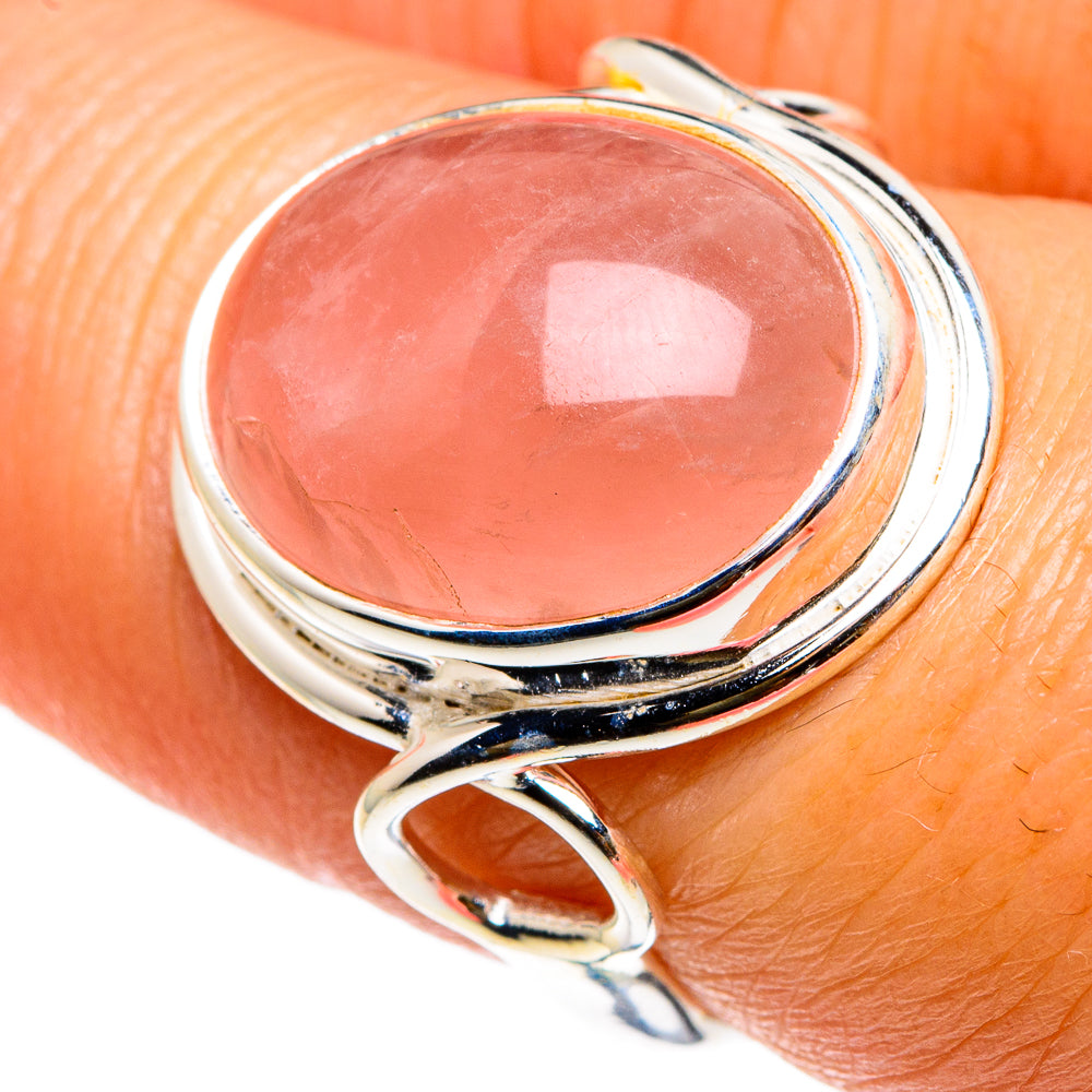 Rose Quartz Rings handcrafted by Anasilvercos - RING83142