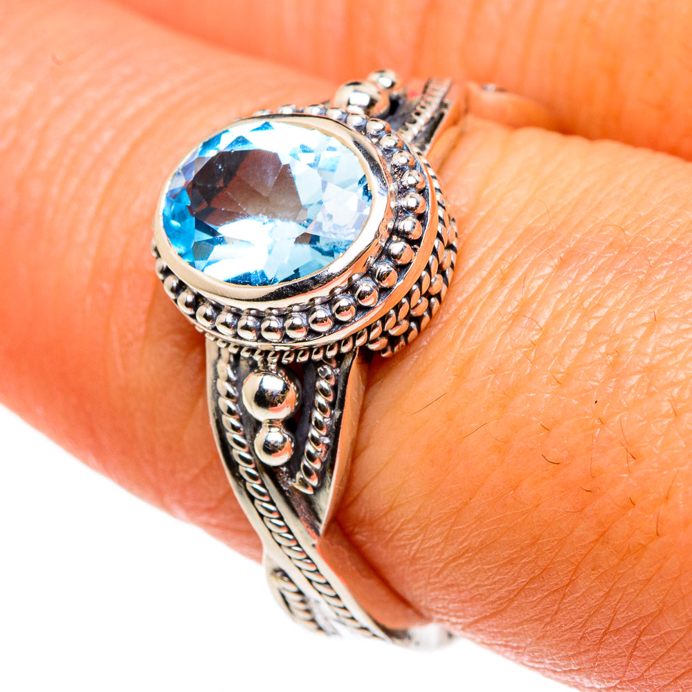 Blue Topaz Rings handcrafted by Anasilvercos - RING83159