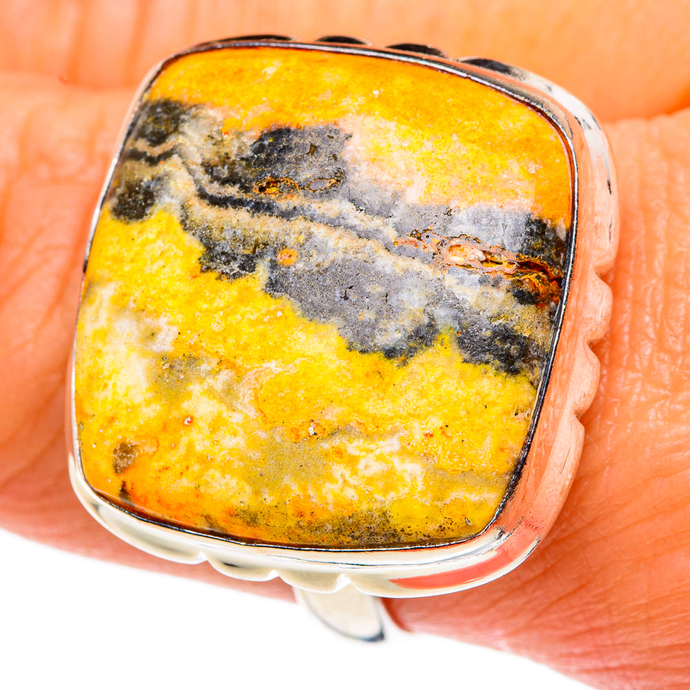 Bumble Bee Jasper Rings handcrafted by Anasilvercos - RING83189