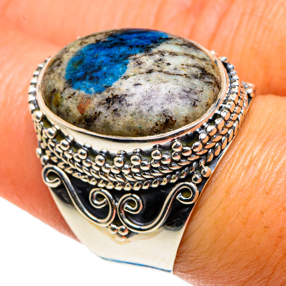 K2 Blue Azurite Rings handcrafted by Anasilvercos - RING83239