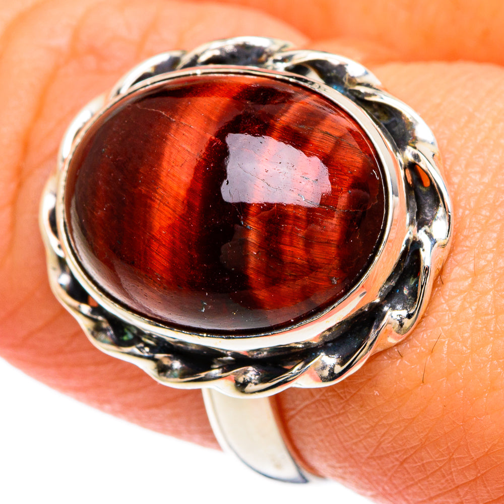 Red Tiger Eye Rings handcrafted by Anasilvercos - RING83272
