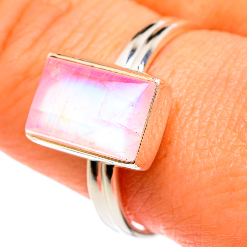 Pink Moonstone Rings handcrafted by Anasilvercos - RING83283