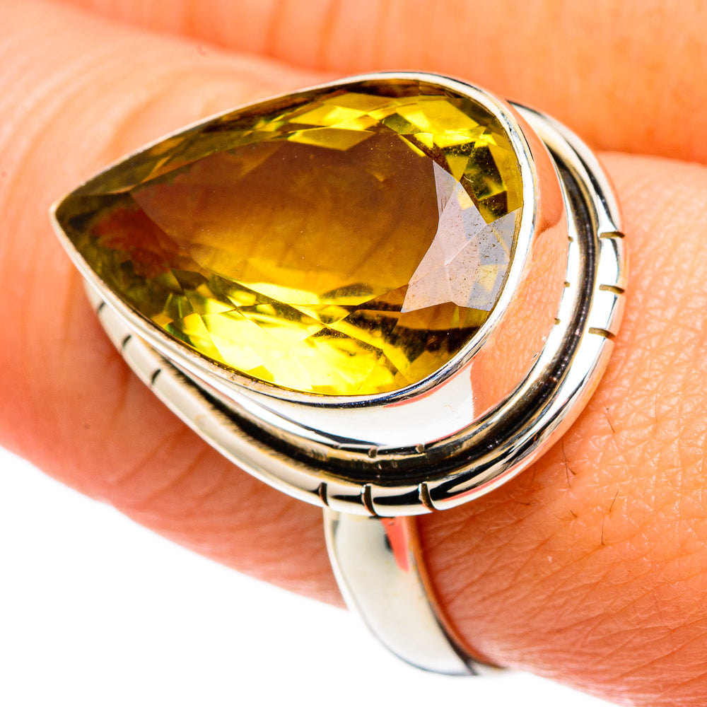 Lemon Quartz Rings handcrafted by Anasilvercos - RING83296