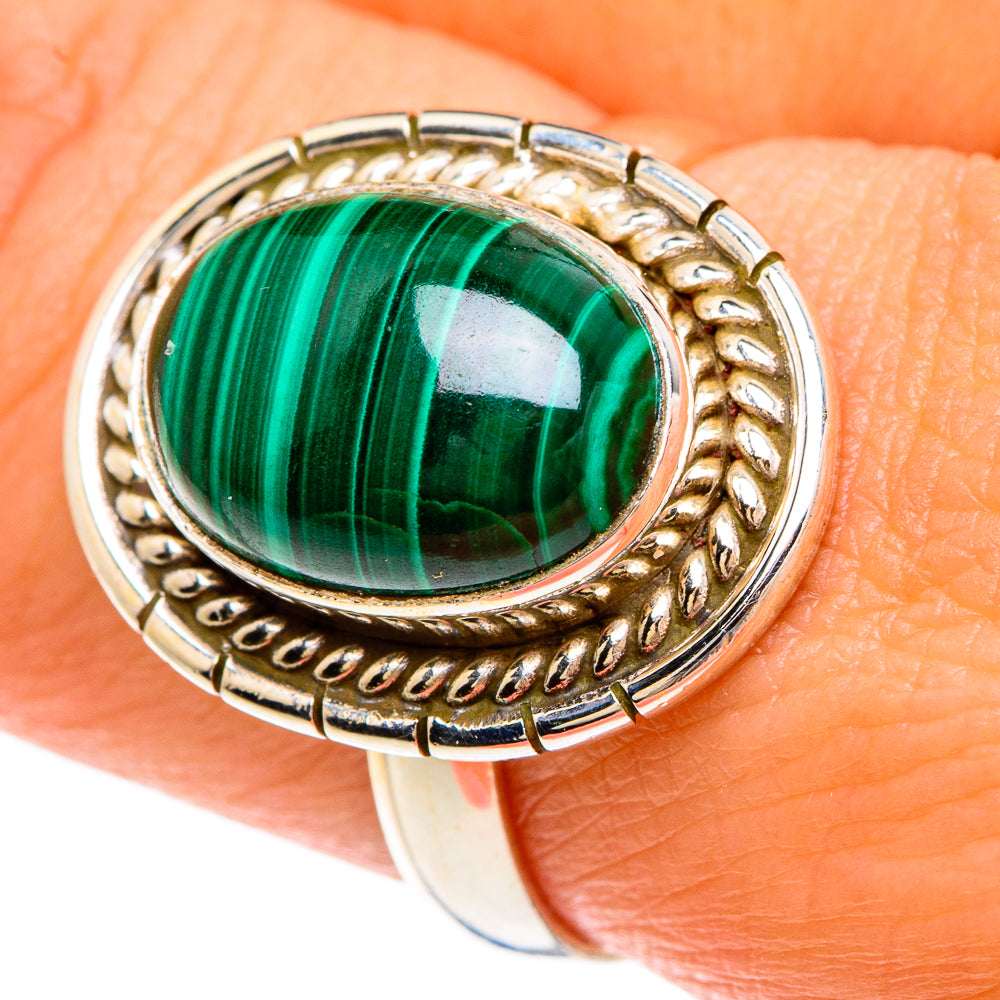 Malachite Rings handcrafted by Anasilvercos - RING83306