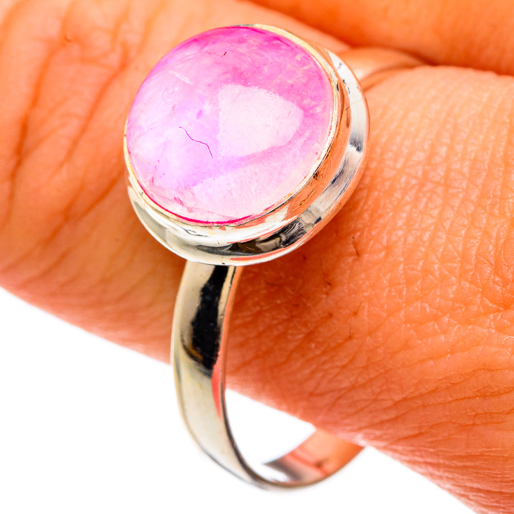 Pink Moonstone Rings handcrafted by Anasilvercos - RING83320
