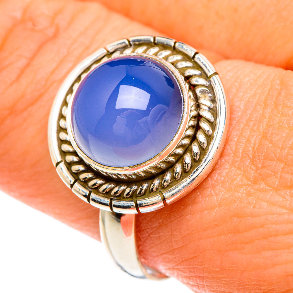 Chalcedony Rings handcrafted by Anasilvercos - RING83339