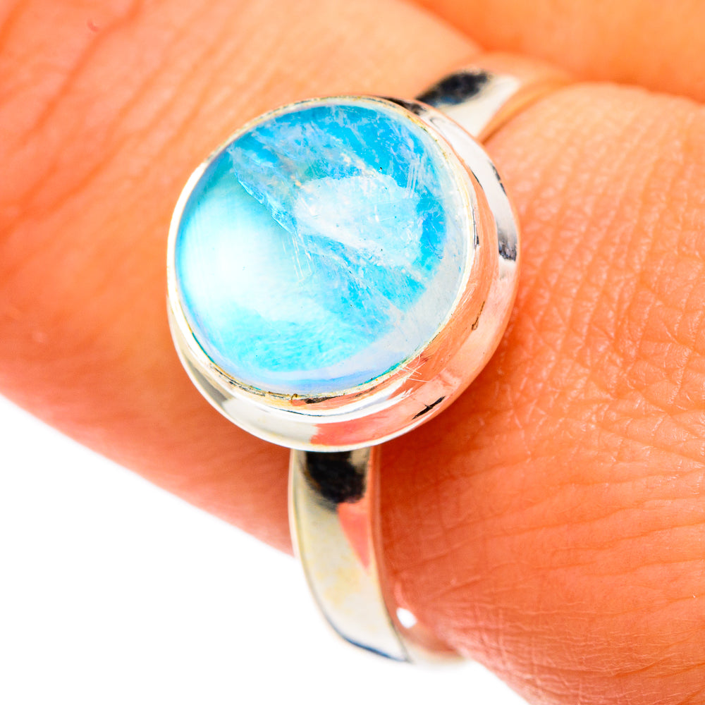 Rainbow Moonstone Rings handcrafted by Anasilvercos - RING83342