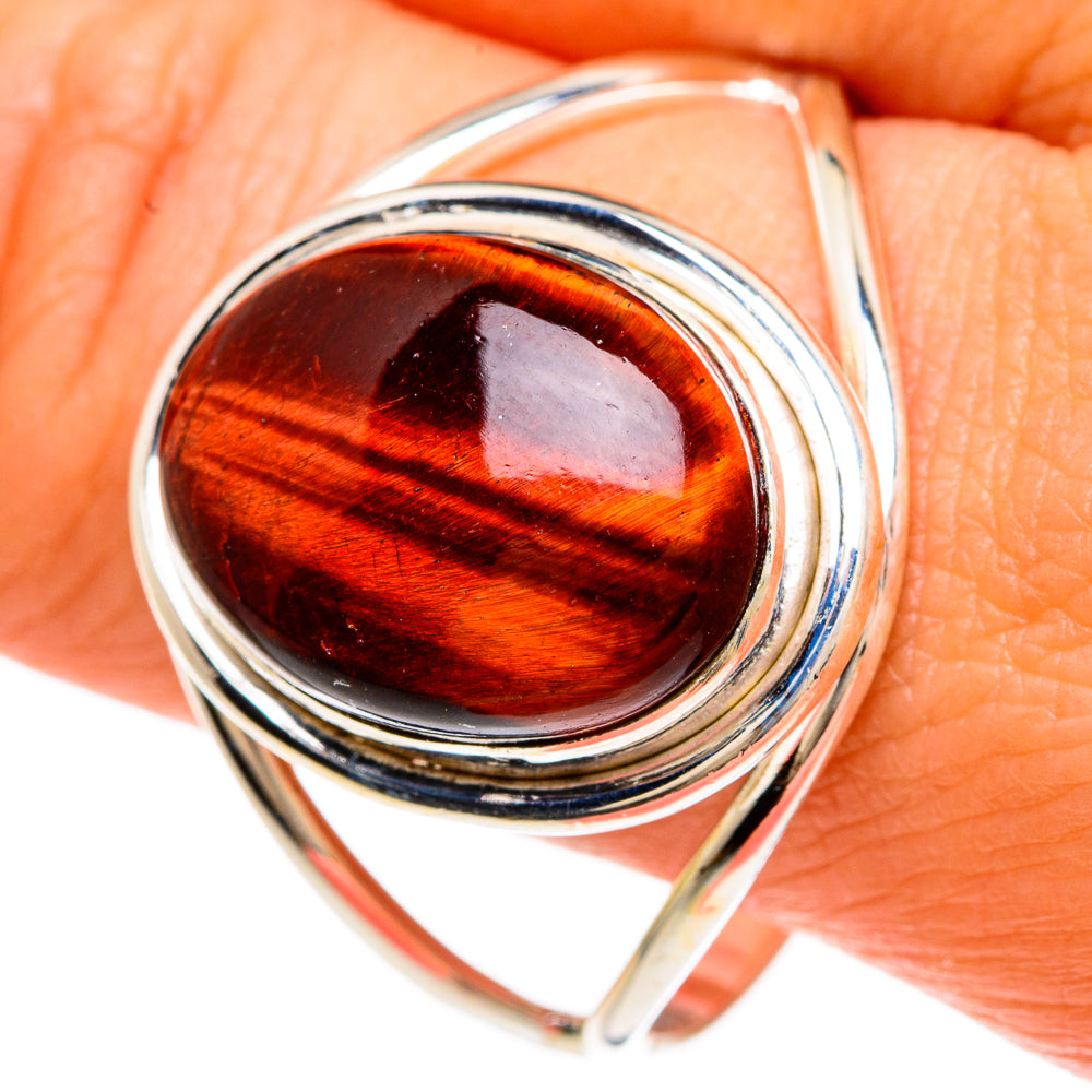 Red Tiger Eye Rings handcrafted by Anasilvercos - RING83346