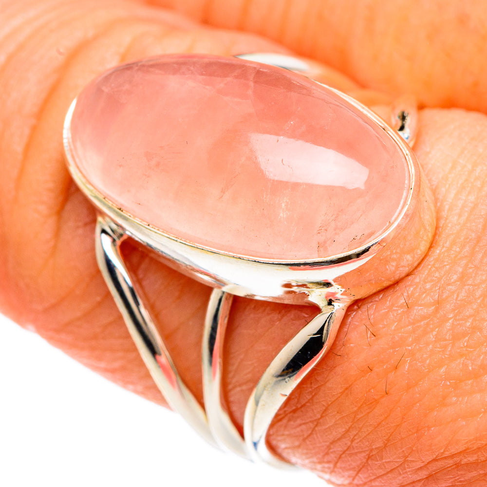 Rose Quartz Rings handcrafted by Anasilvercos - RING83390