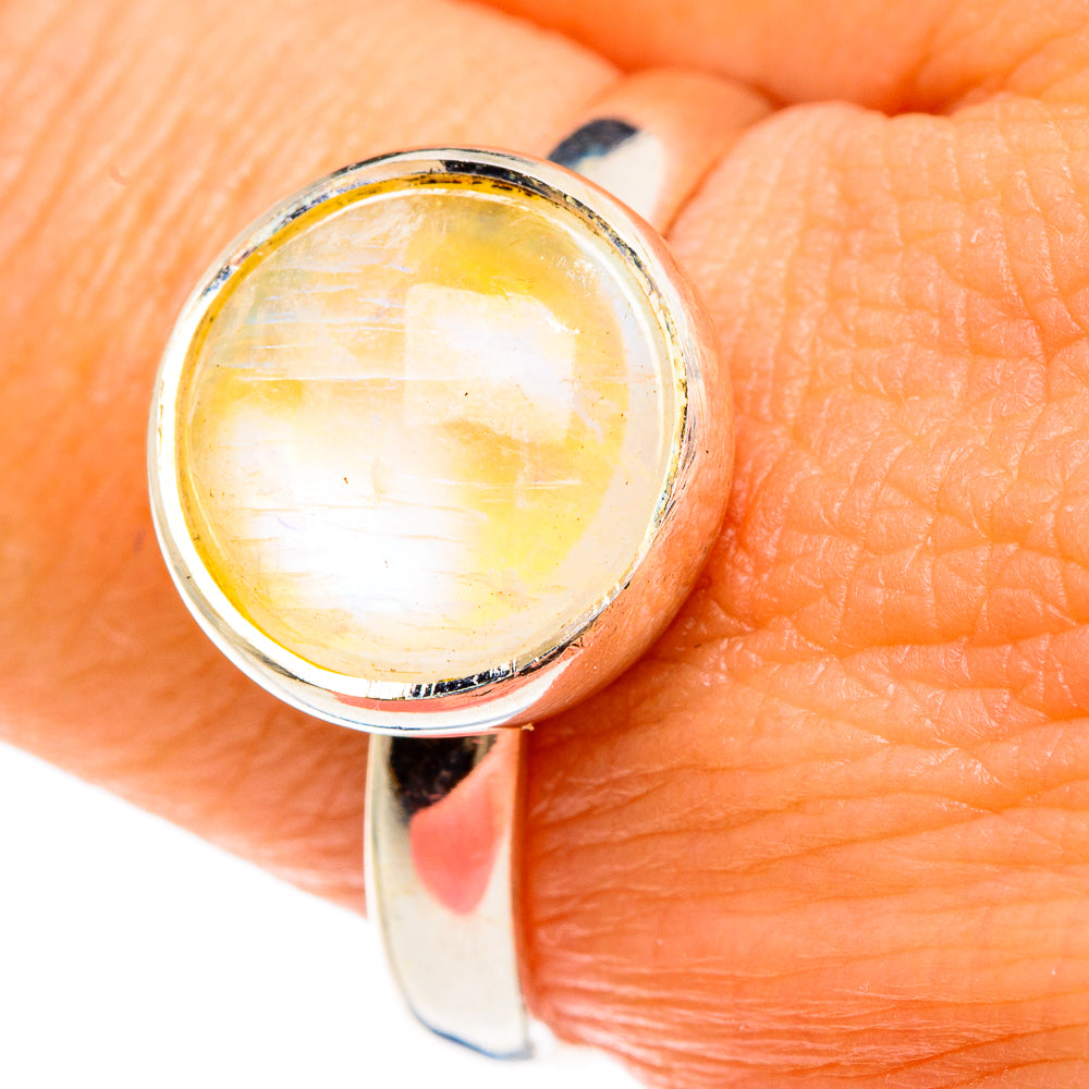 Yellow Moonstone Rings handcrafted by Anasilvercos - RING83406