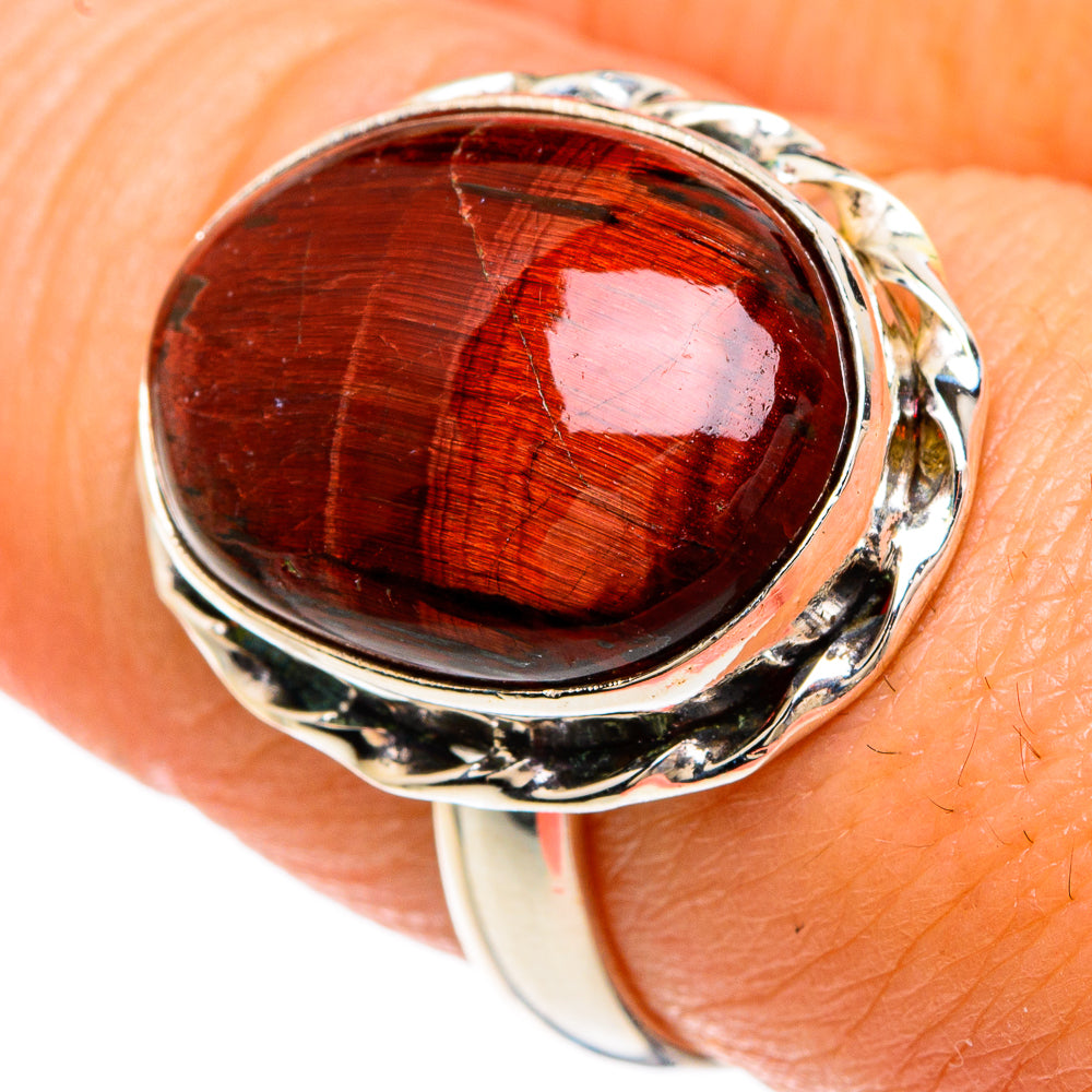 Red Tiger Eye Rings handcrafted by Anasilvercos - RING83418