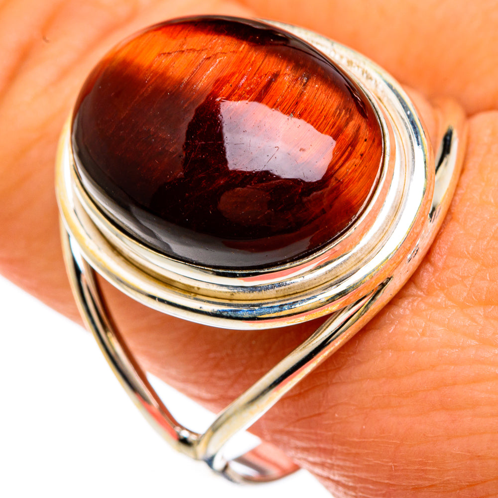 Red Tiger Eye Rings handcrafted by Anasilvercos - RING83421