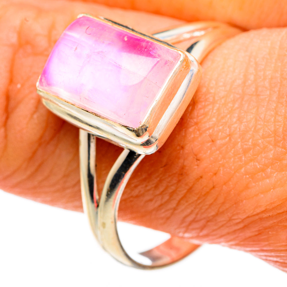 Pink Moonstone Rings handcrafted by Anasilvercos - RING83430
