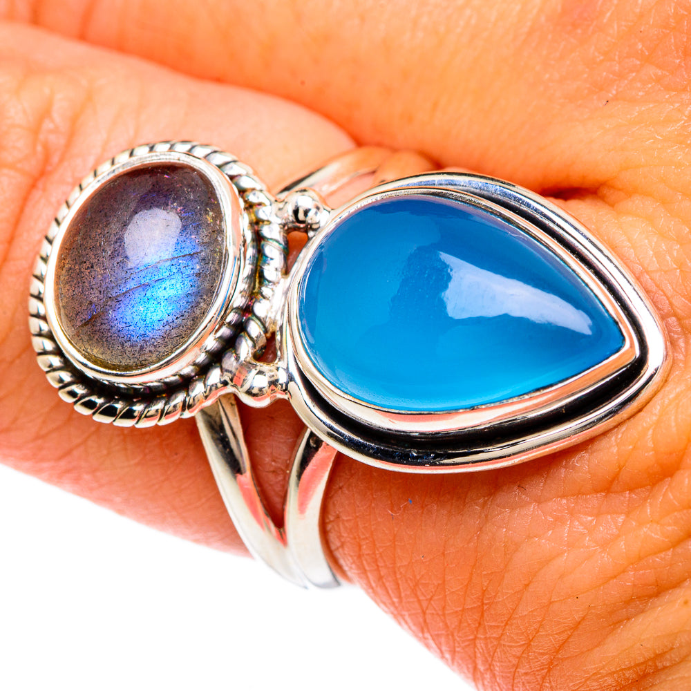 Aqua Chalcedony Rings handcrafted by Anasilvercos - RING83560