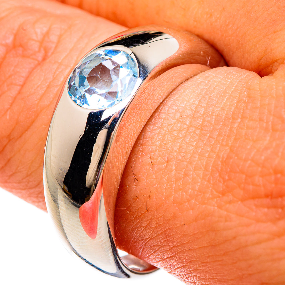 Blue Topaz Rings handcrafted by Anasilvercos - RING83564