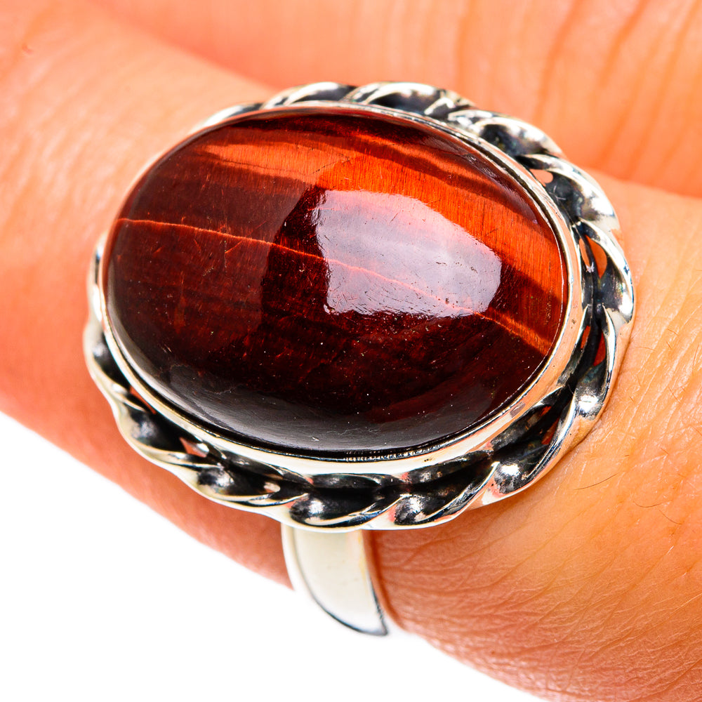Red Tiger Eye Rings handcrafted by Anasilvercos - RING83572
