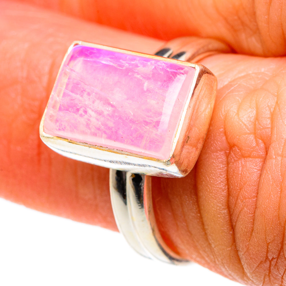 Pink Moonstone Rings handcrafted by Anasilvercos - RING83579