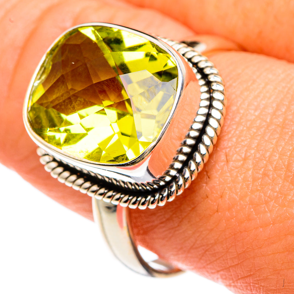 Lemon Quartz Rings handcrafted by Anasilvercos - RING83598
