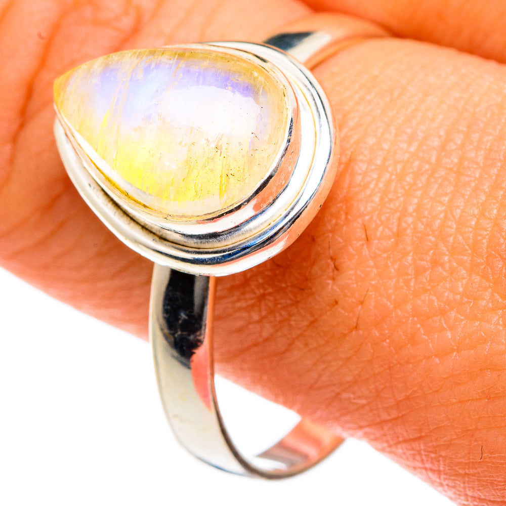 Yellow Moonstone Rings handcrafted by Anasilvercos - RING83600