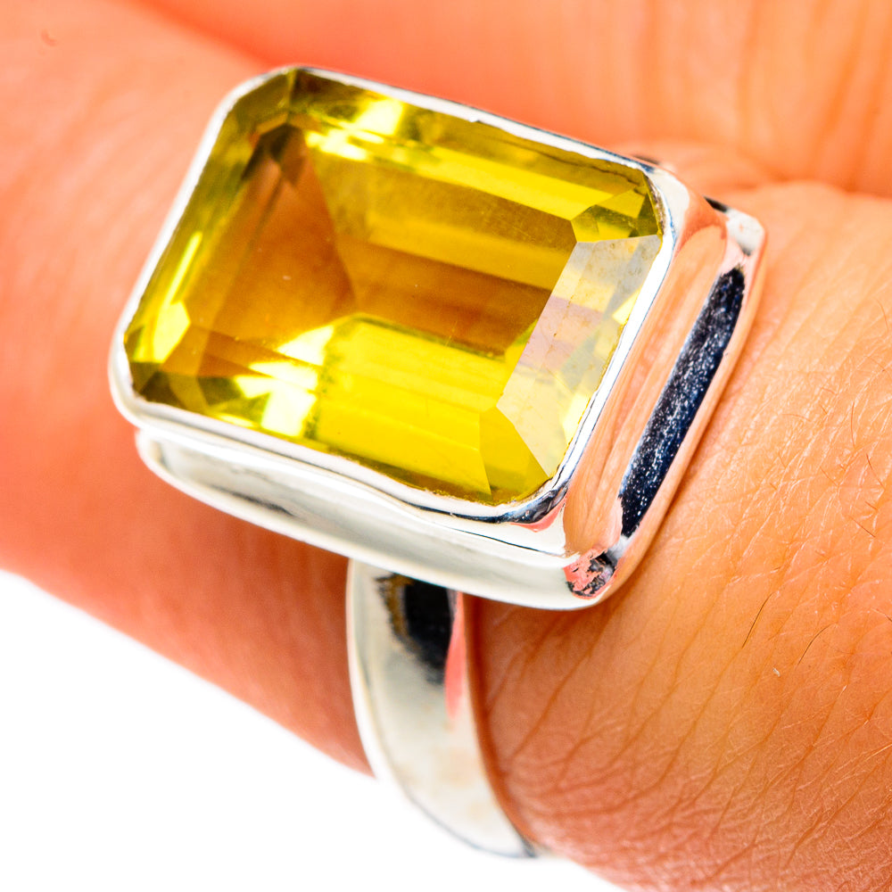 Lemon Quartz Rings handcrafted by Anasilvercos - RING83601