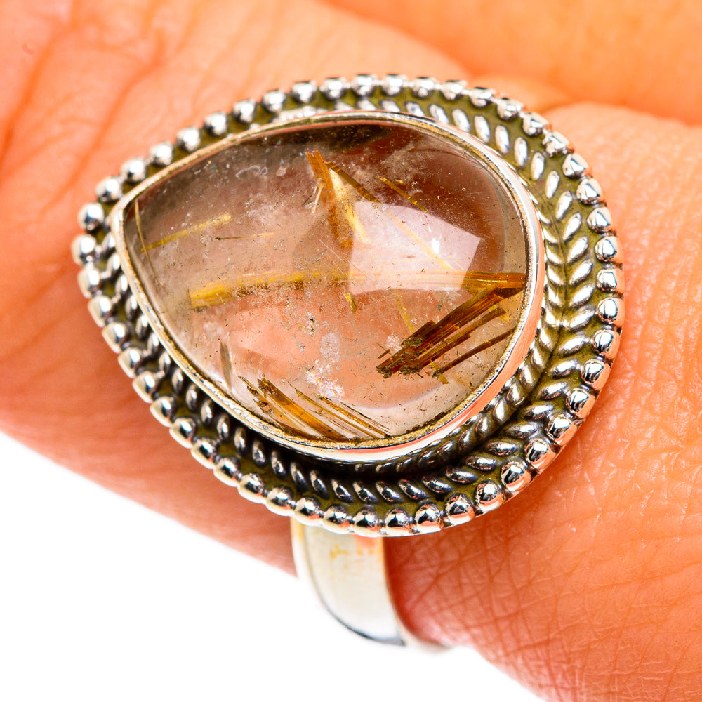 Rutilated Quartz Rings handcrafted by Anasilvercos - RING83628