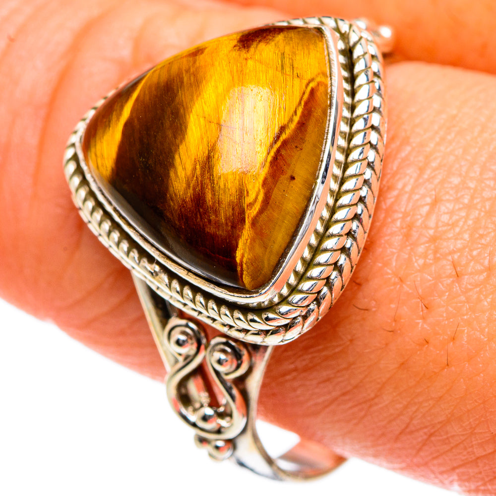 Tiger Eye Rings handcrafted by Anasilvercos - RING83656