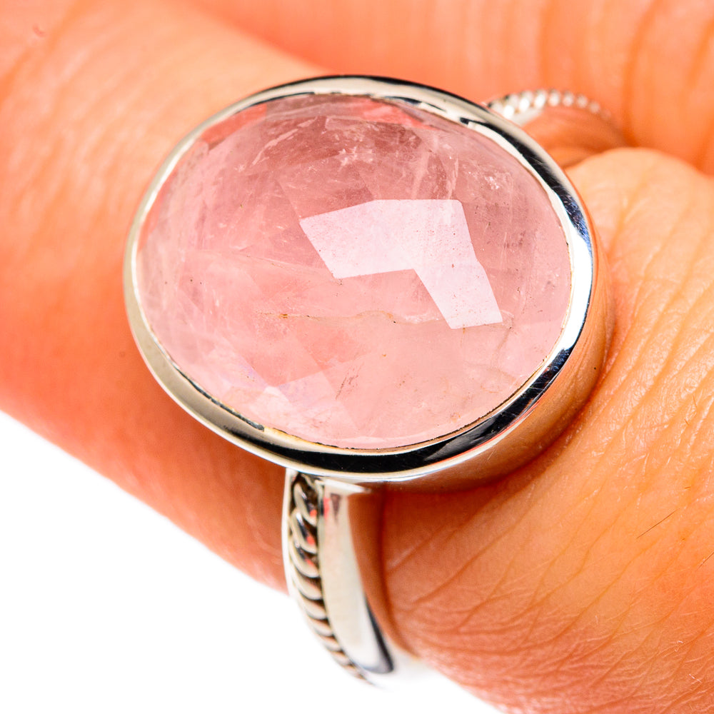 Rose Quartz Rings handcrafted by Anasilvercos - RING83663