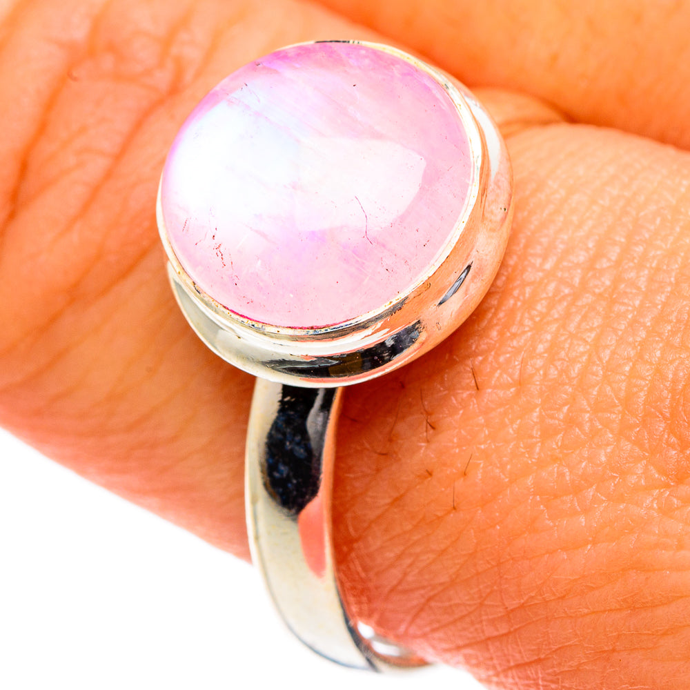Pink Moonstone Rings handcrafted by Anasilvercos - RING83664