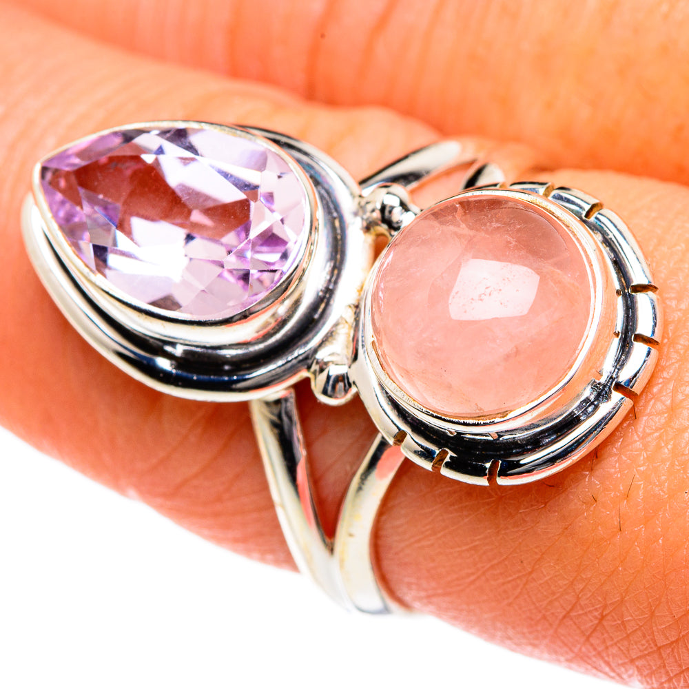 Rose Quartz Rings handcrafted by Anasilvercos - RING83675
