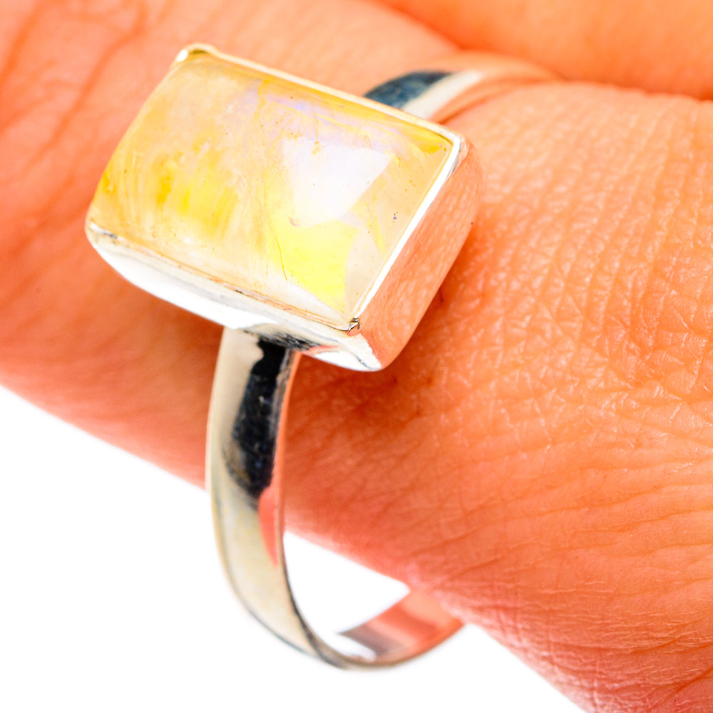 Yellow Moonstone Rings handcrafted by Anasilvercos - RING83679
