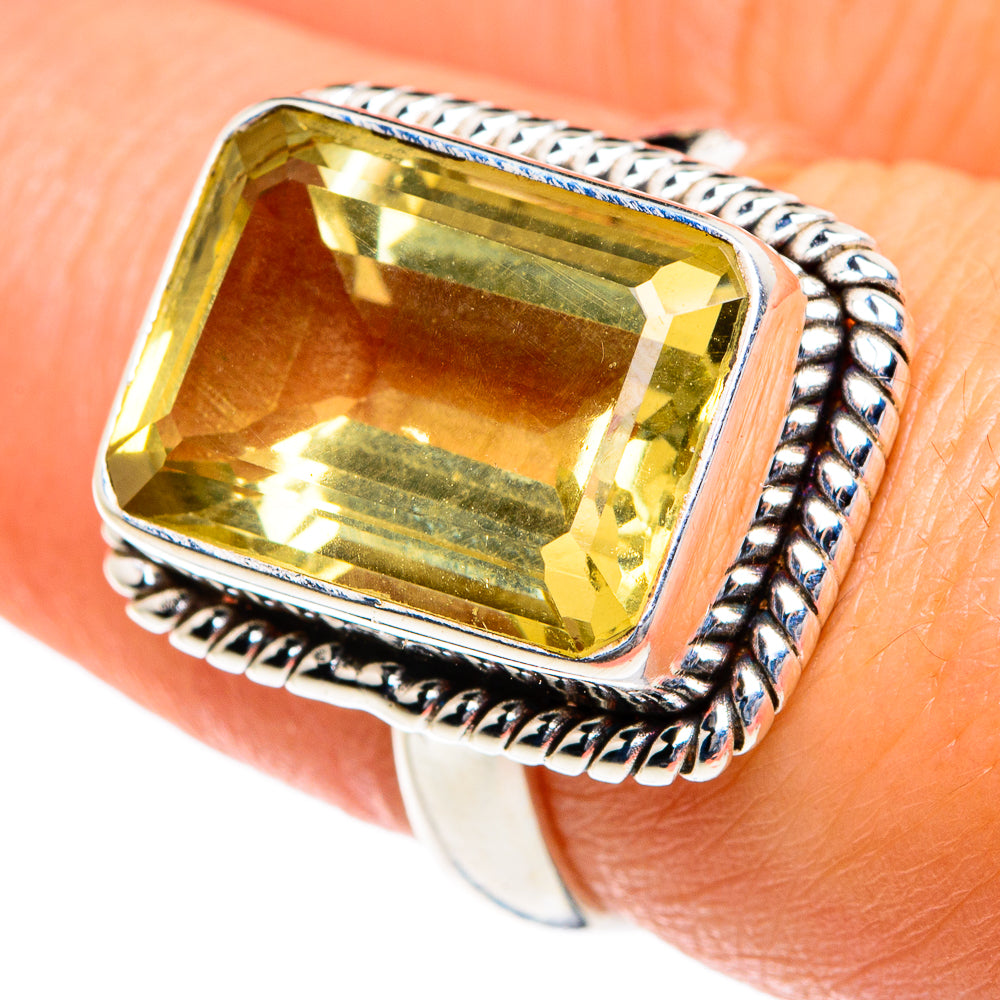Lemon Quartz Rings handcrafted by Anasilvercos - RING83680