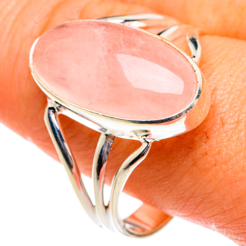 Rose Quartz Rings handcrafted by Anasilvercos - RING83701