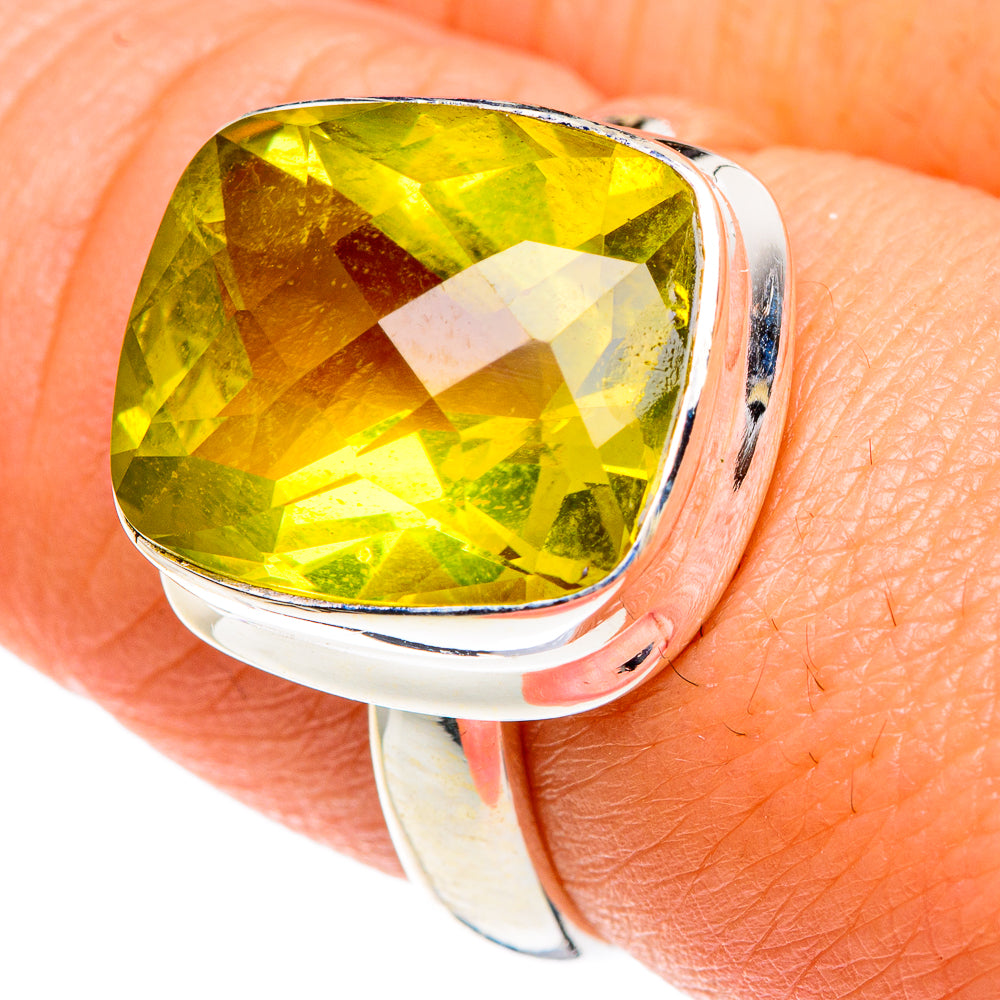 Lemon Quartz Rings handcrafted by Anasilvercos - RING83720