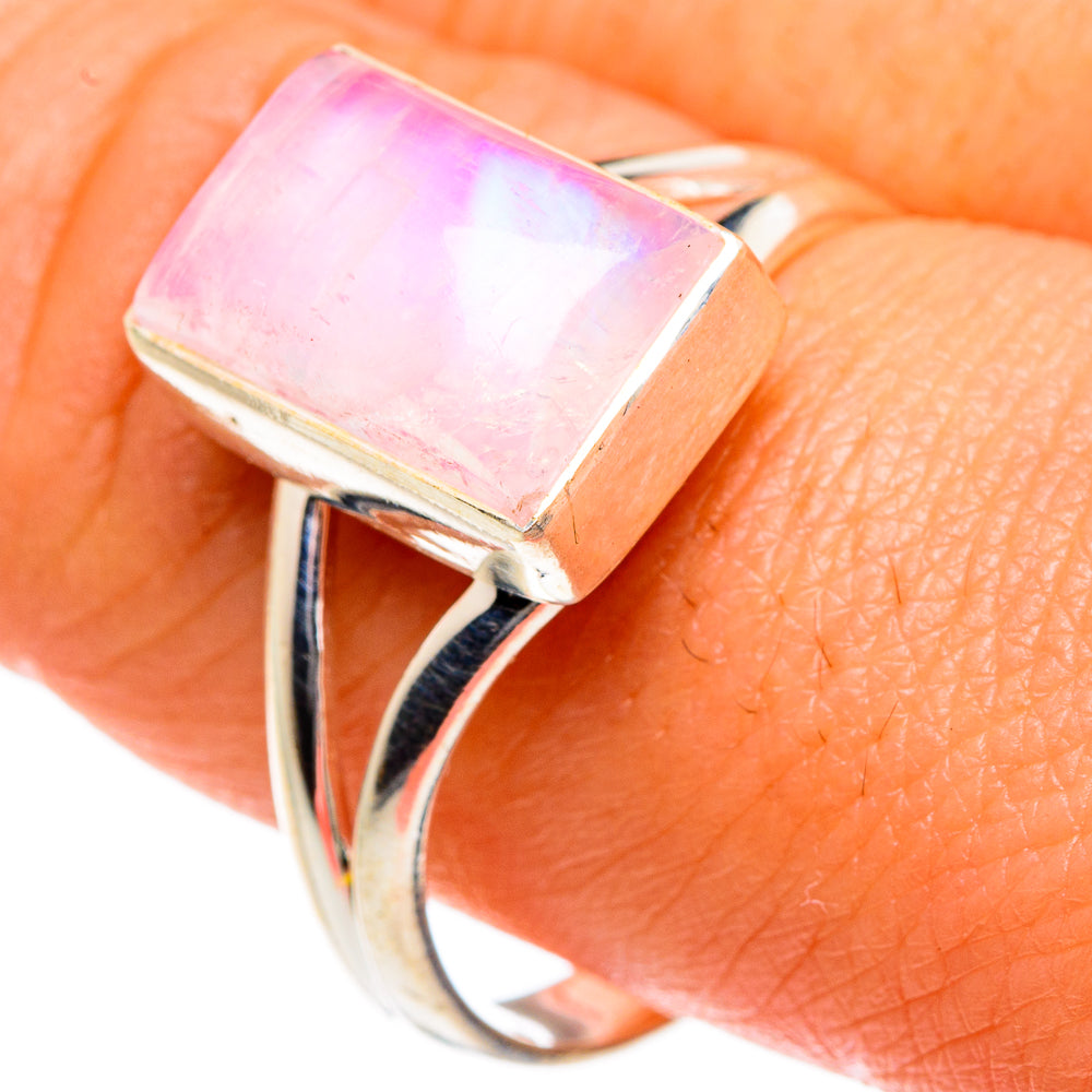 Pink Moonstone Rings handcrafted by Anasilvercos - RING83746