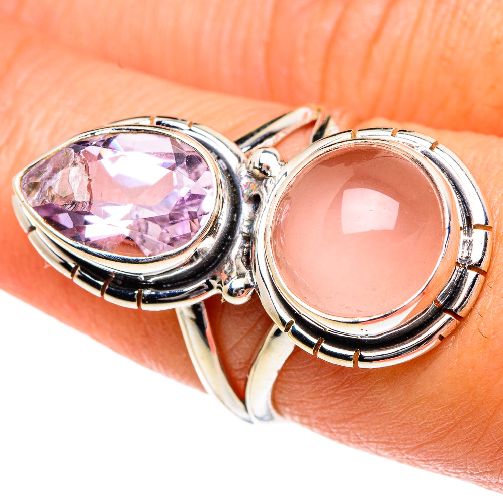 Rose Quartz Rings handcrafted by Anasilvercos - RING83761