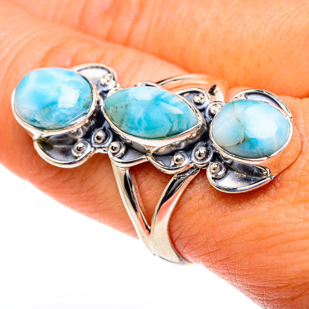 Larimar Rings handcrafted by Anasilvercos - RING83772