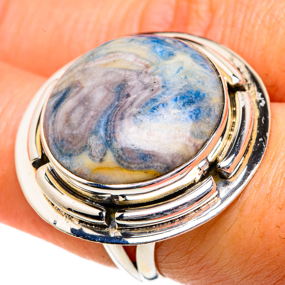 Blue Scheelite Rings handcrafted by Anasilvercos - RING83799