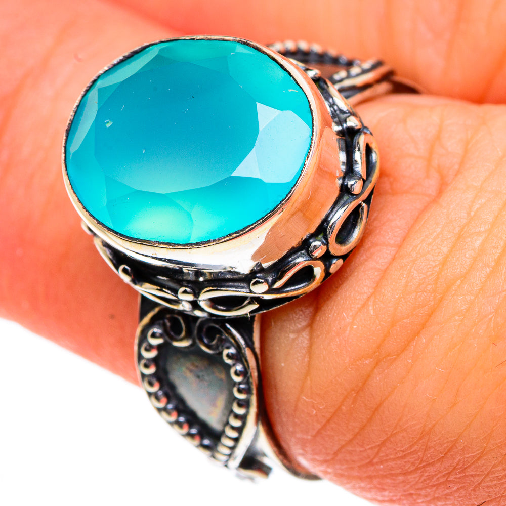 Aqua Chalcedony Rings handcrafted by Anasilvercos - RING83861