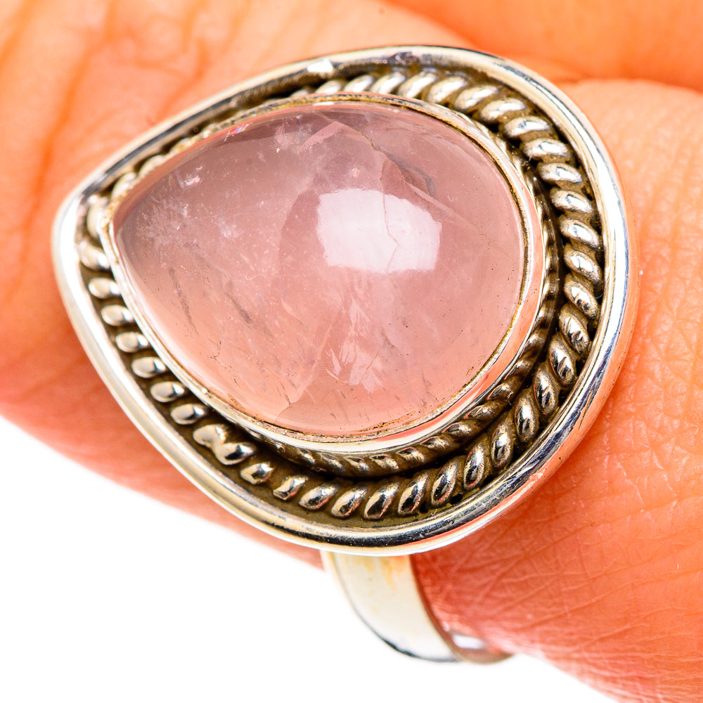 Rose Quartz Rings handcrafted by Anasilvercos - RING83879