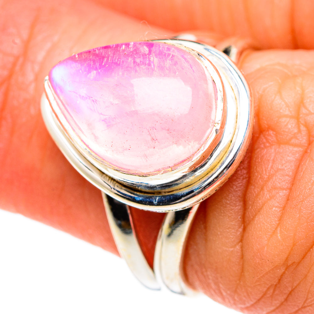 Pink Moonstone Rings handcrafted by Anasilvercos - RING83914