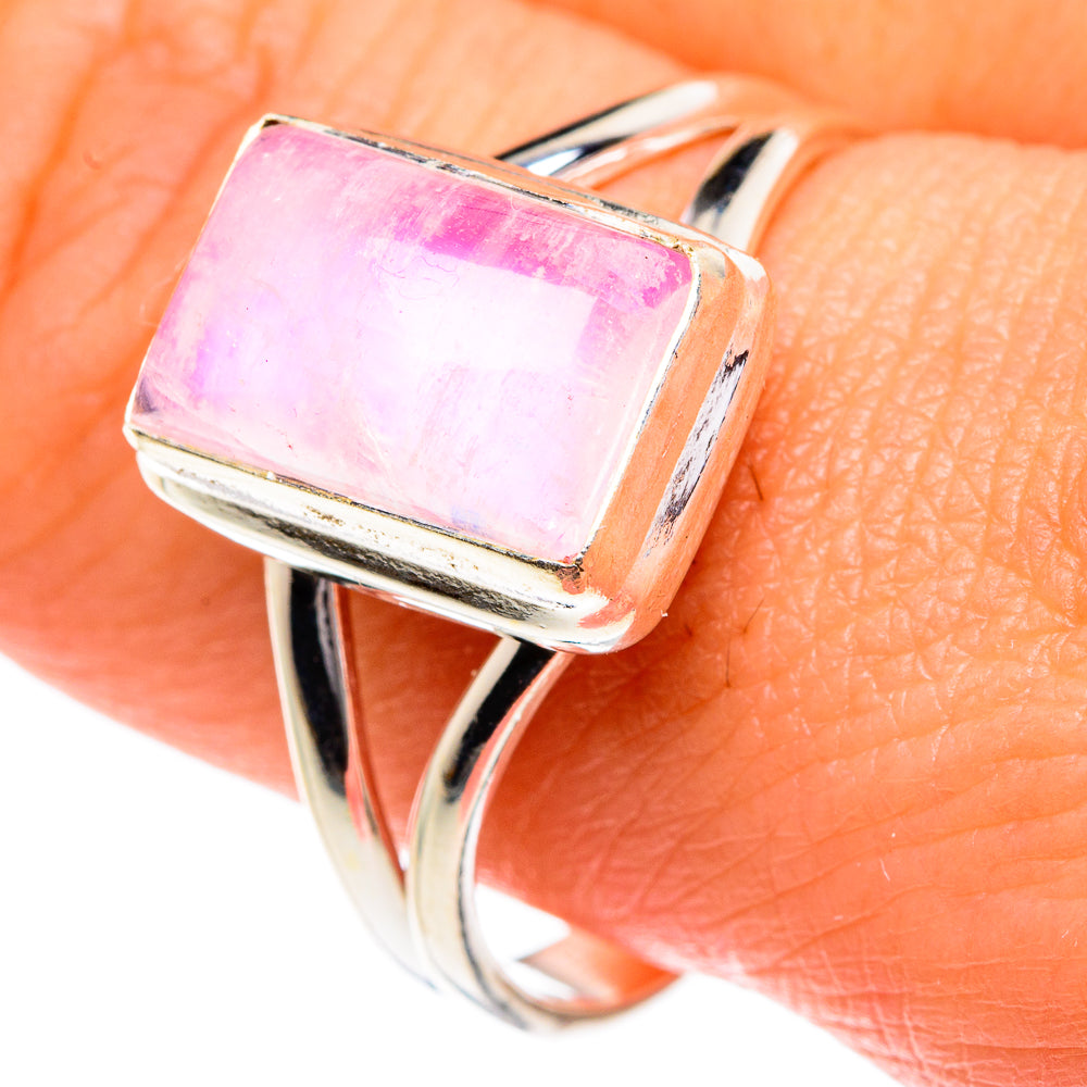 Pink Moonstone Rings handcrafted by Anasilvercos - RING83916
