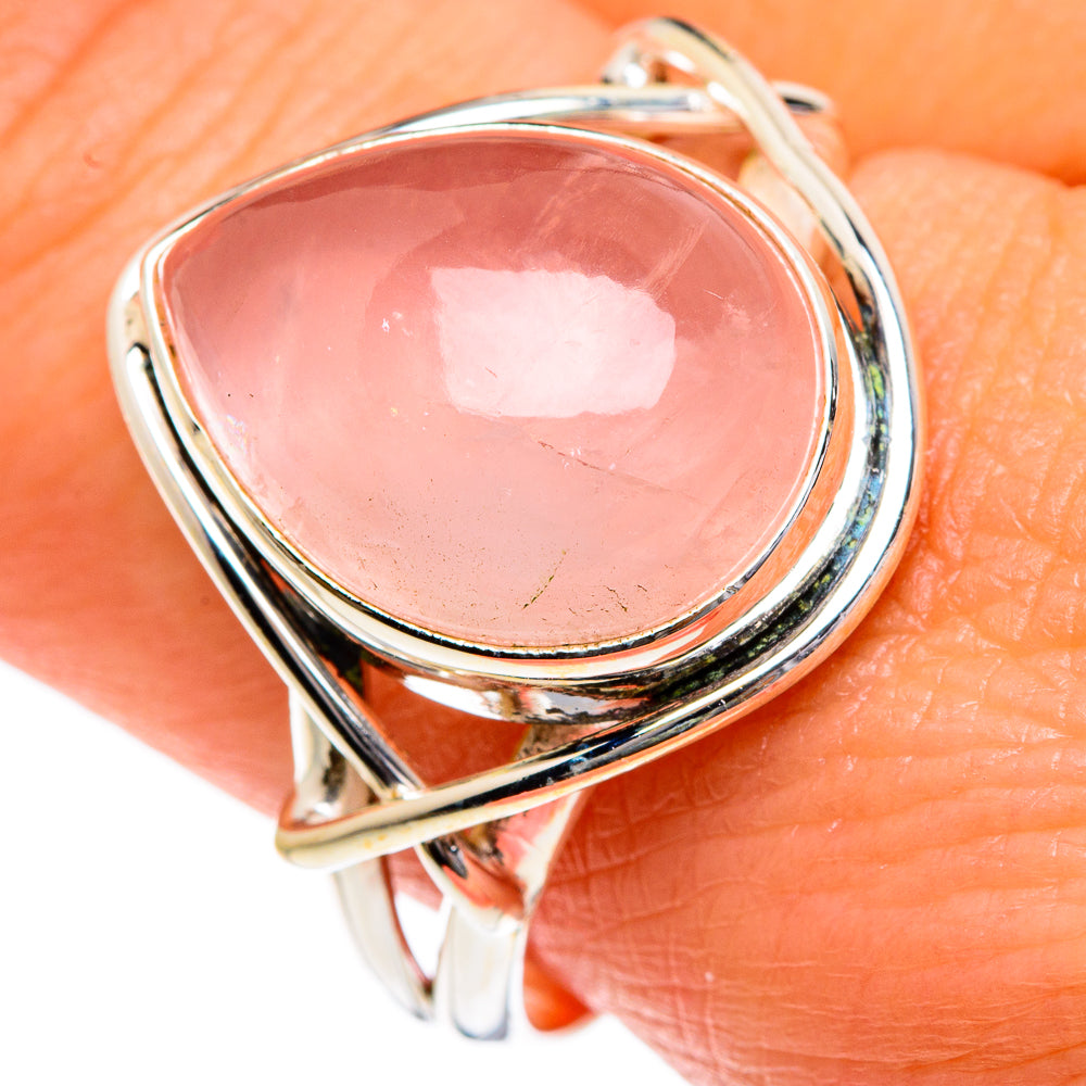 Rose Quartz Rings handcrafted by Anasilvercos - RING83951